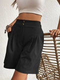 Pocketed Half Elastic Waist Shorts - Trendsi