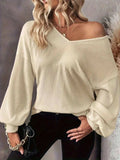 Bow Back V-Neck Drop Shoulder T-Shirt - Trendsi - Flyclothing LLC