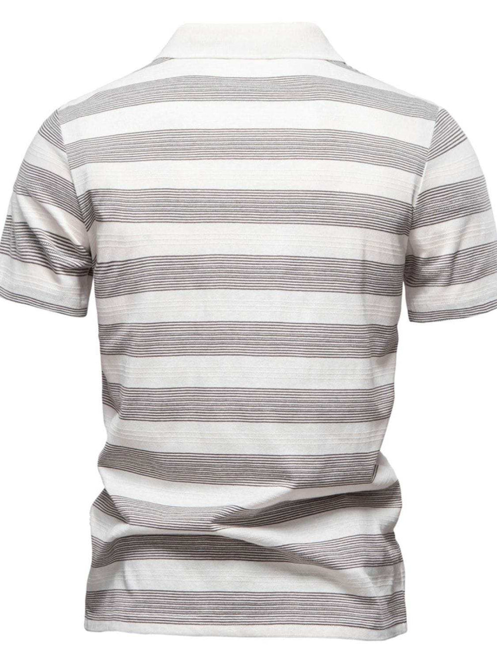 Men's Contrast Striped Short Sleeve Polo - Trendsi - Flyclothing LLC
