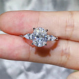 3 Carat Moissanite 925 Sterling Silver Ring - Trendsi