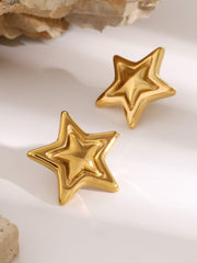 Stainless Steel Star Stud Earrings