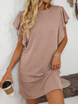 Mandy Ruffled Round Neck Short Sleeve Dress - Trendsi - Flyclothing LLC