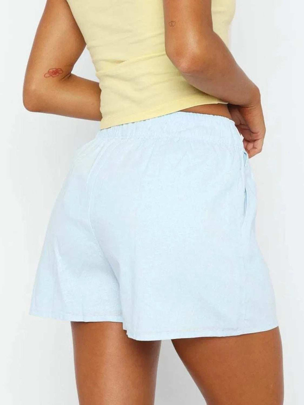 Elastic Waist Shorts - Trendsi - Flyclothing LLC