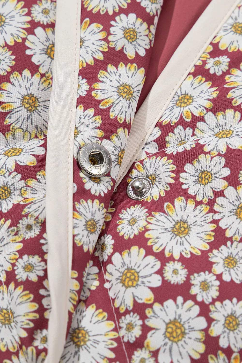 Floral Snap Down Mock Neck Coat - Trendsi - Flyclothing LLC