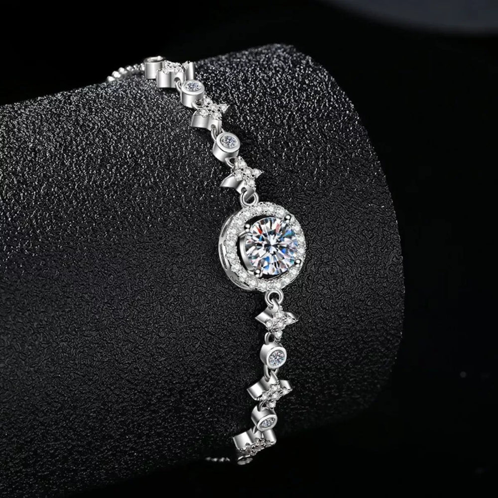 1 Carat Moissanite 925 Sterling Silver Minimalist Bracelet - Trendsi - Flyclothing LLC