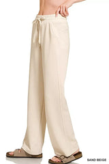 Zenana Scuba Drawstring Wide Leg Pants - Trendsi - Flyclothing LLC