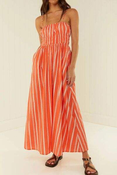 Striped Square Neck Cami Dress - Trendsi - Flyclothing LLC