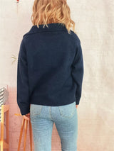 Ribbed Hem Raglan Sleeve Sweater - Trendsi - Flyclothing LLC