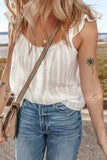 Lace Detail Ruffled Buttoned Loose Fit Tank Top - Trendsi - Flyclothing LLC