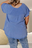 Plus Size Round Neck Half Sleeve Top - Trendsi - Flyclothing LLC