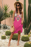 Geometric V-Neck Spaghetti Strap Cover Up Dress - Trendsi - Flyclothing LLC