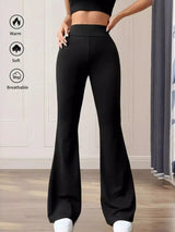 High Waist Slim Fit Flare Pants - Trendsi - Flyclothing LLC