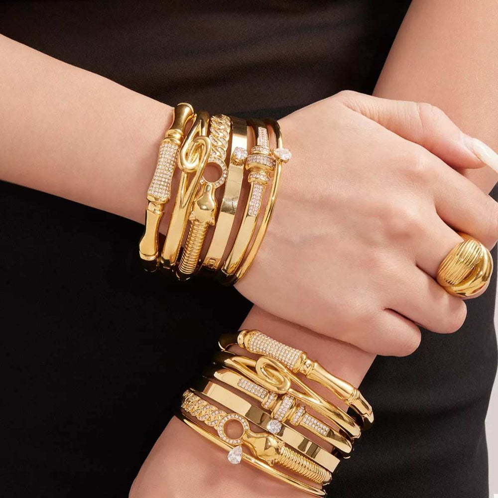 18K Gold-Plated Zircon Bracelet - Trendsi - Flyclothing LLC