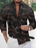 Men's Full Size Collared Neck Long Sleeve Shirt Plus Size - Trendsi