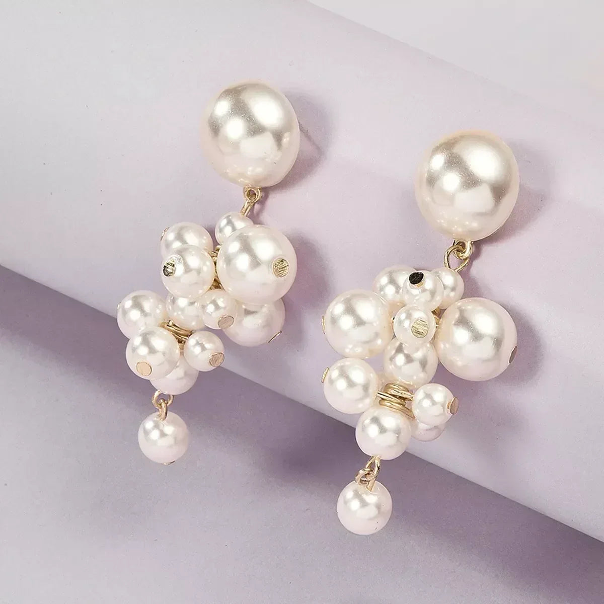 Pearl Cluster Dangle Earrings - Trendsi - Flyclothing LLC
