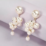 Pearl Cluster Dangle Earrings - Trendsi - Flyclothing LLC