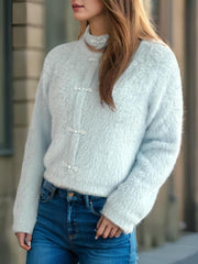Cutout Knot Button Long Sleeve Cardigan - Trendsi