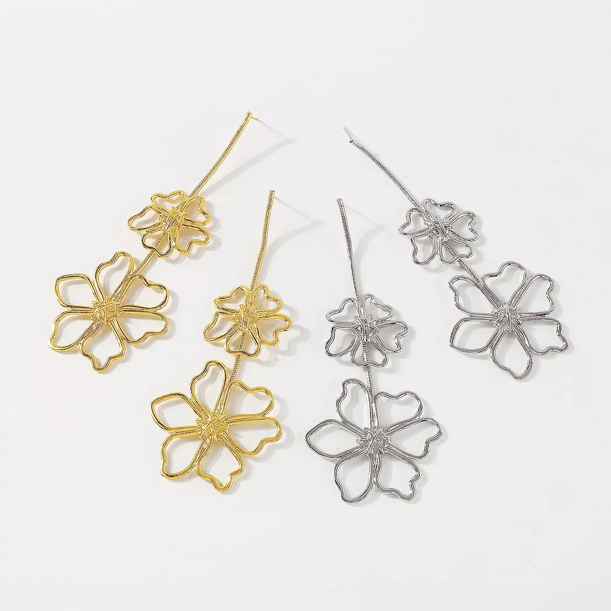 Alloy Flower Dangle Earrings - Trendsi - Flyclothing LLC