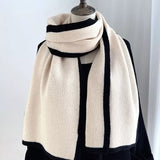 Contrast Trim Winter Scarf - Trendsi - Flyclothing LLC