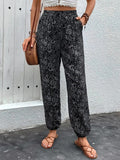Printed High Waist Pants - Trendsi
