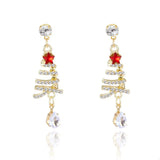 18K Gold-Plated Christmas Tree Earrings - Trendsi - Flyclothing LLC
