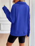 Ivy Lane Half Zip Raglan Sleeve Sweatshirt - Trendsi - Flyclothing LLC