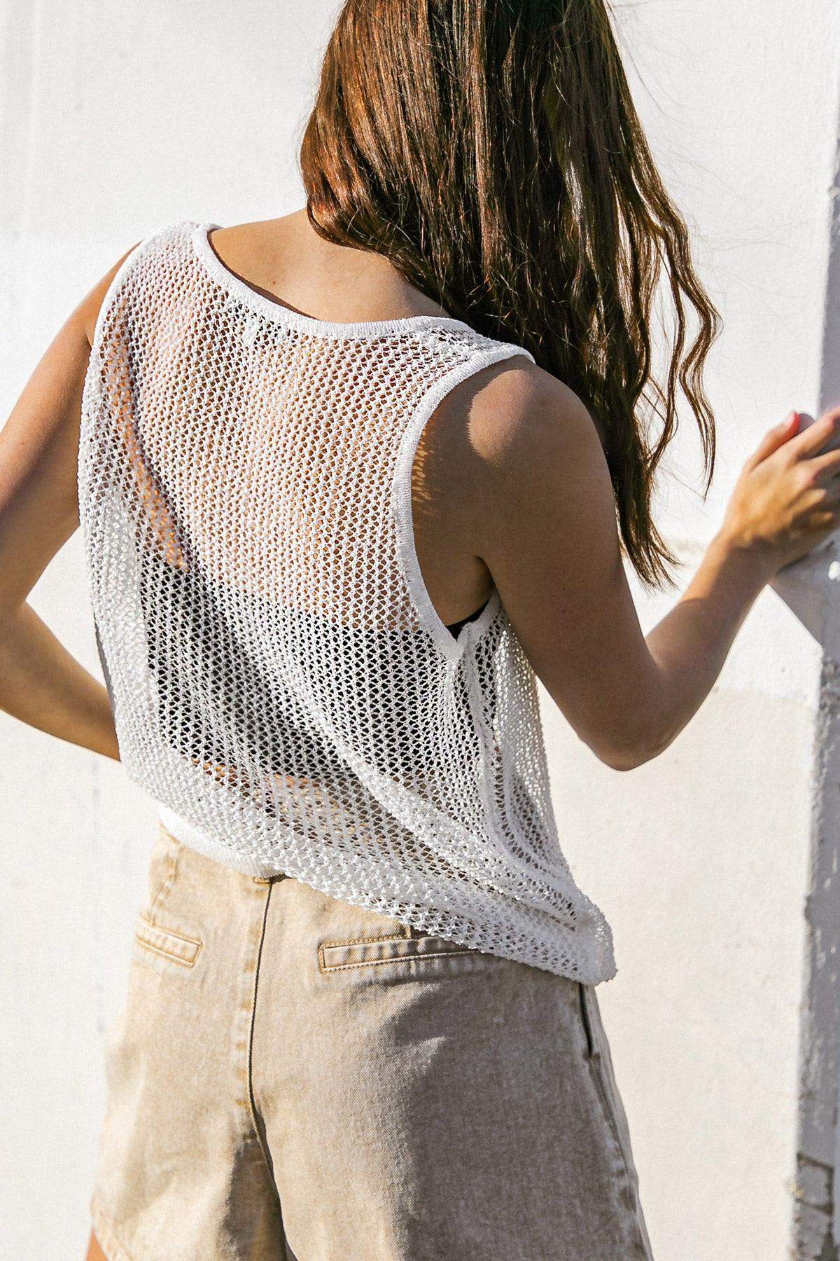 LOST IN THE WAVES WOVEN TANK TOP - Flying Tomato - Flyclothing LLC