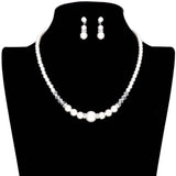 Bicone Bead Pointed Pearl Necklace Earring Set - Madeline Love - Flyclothing LLC