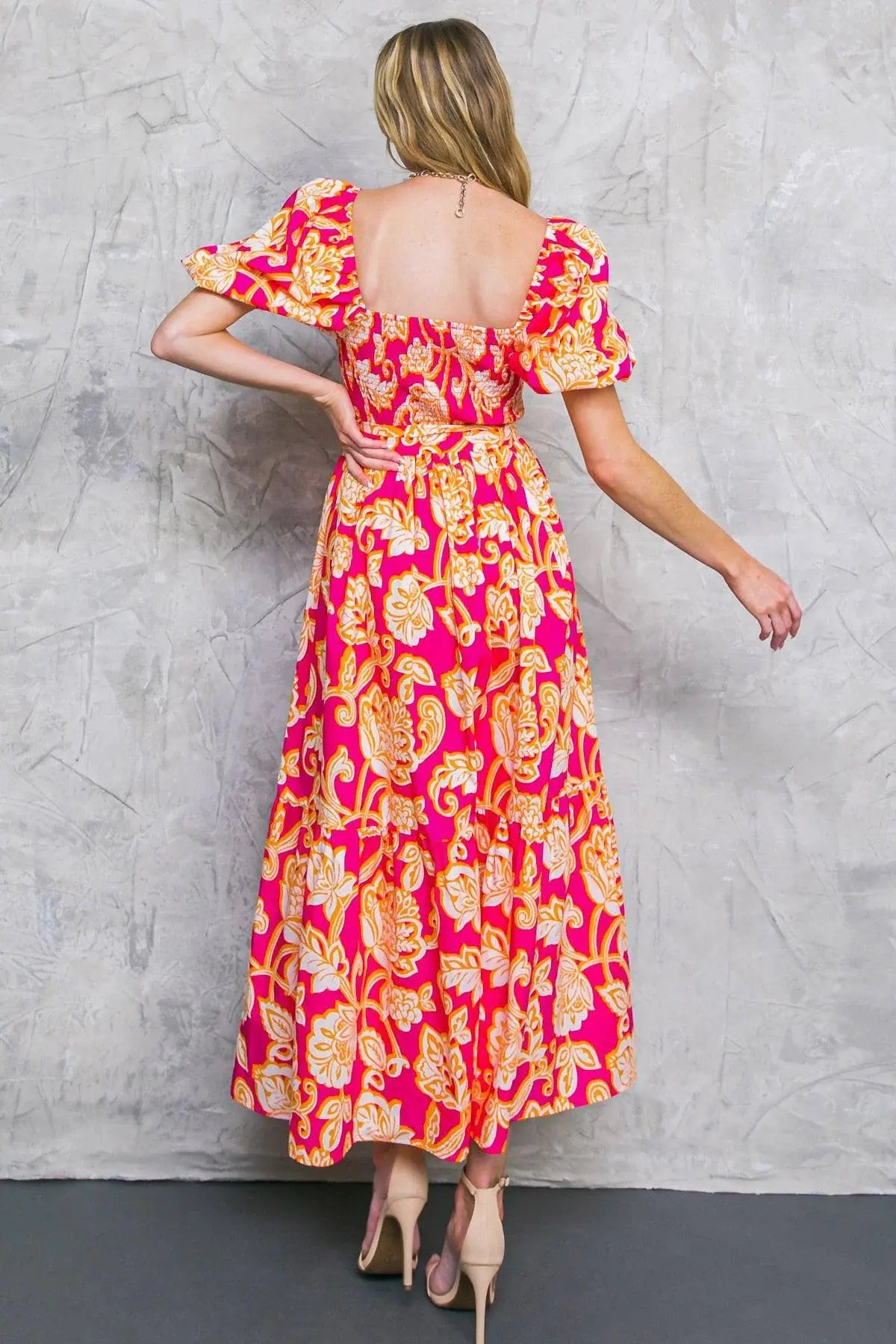 RUN TOWARDS LOVE POPLIN ANKLE DRESS - Flying Tomato - Flyclothing LLC