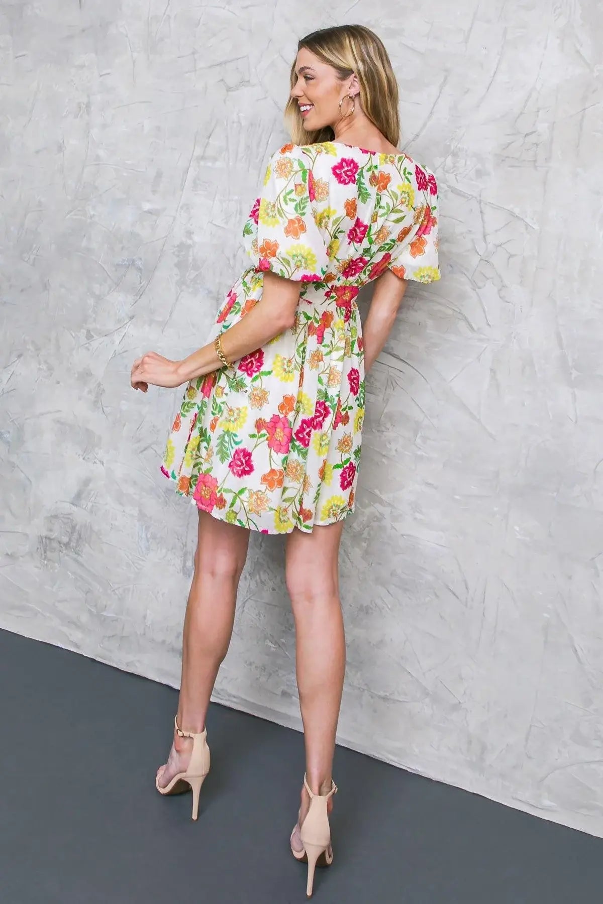 FREE ME TODAY FLORAL WOVEN MINI DRESS - Flying Tomato - Flyclothing LLC