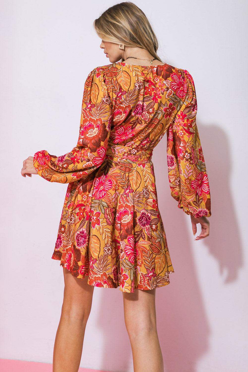 AROUND THE TIME WOVEN MINI DRESS - Flying Tomato - Flyclothing LLC