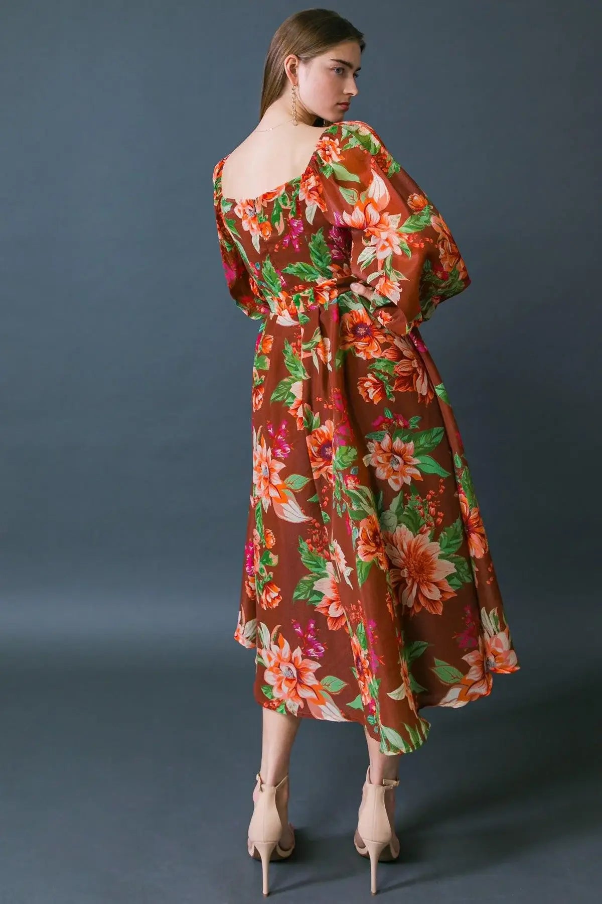 LET IT HAPPEN WOVEN ORGNZA MIDI DRESS - Flying Tomato - Flyclothing LLC