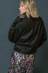 ON MY WAY UP FAUX MOTO JACKET - Flying Tomato - Flyclothing LLC