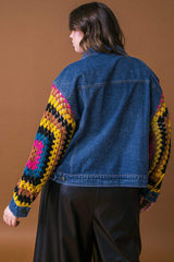 FESTIVAL WEAVE WASHED DENIM JACKET - Flying Tomato - Flyclothing LLC
