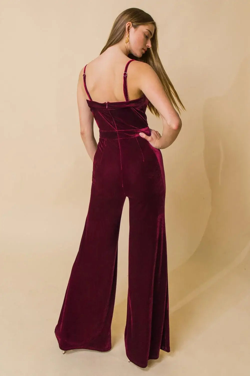 BLOW A KISS VELVET JUMPSUIT - Flying Tomato - Flyclothing LLC
