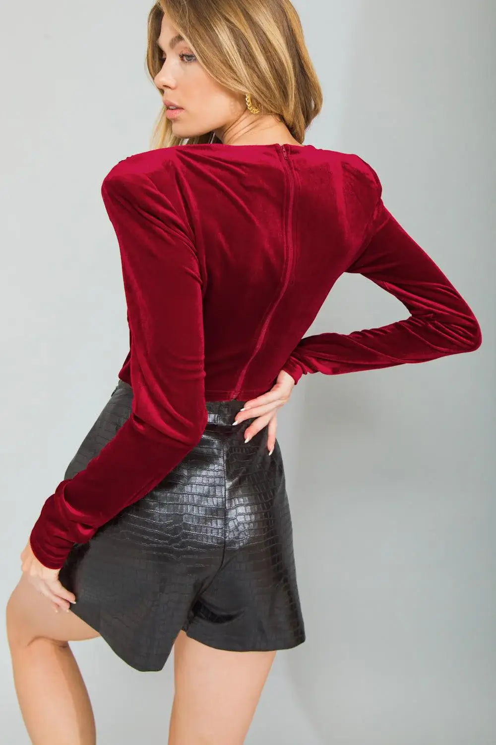 CONTINUE THIS JOURNEY VELVET CROP TOP - Flying Tomato - Flyclothing LLC