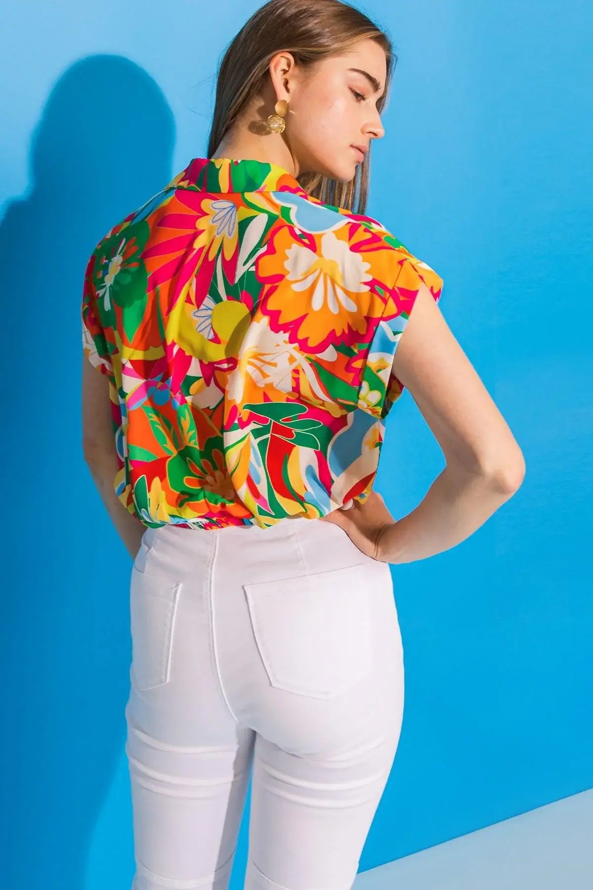 SWEET DREAMS FLORAL WOVEN TOP - Flying Tomato - Flyclothing LLC