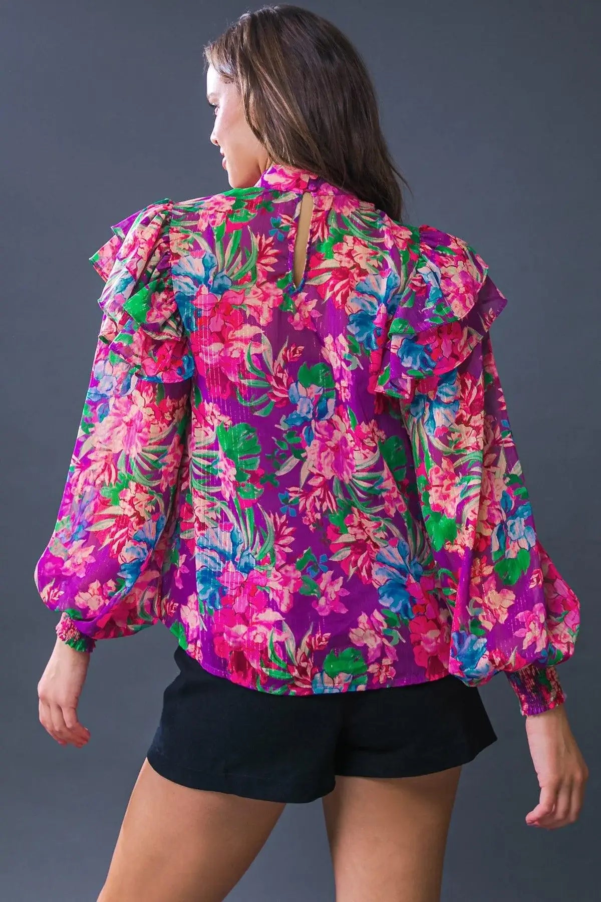 MAKES ME HAPPY WOVEN TOP - Flying Tomato - Flyclothing LLC