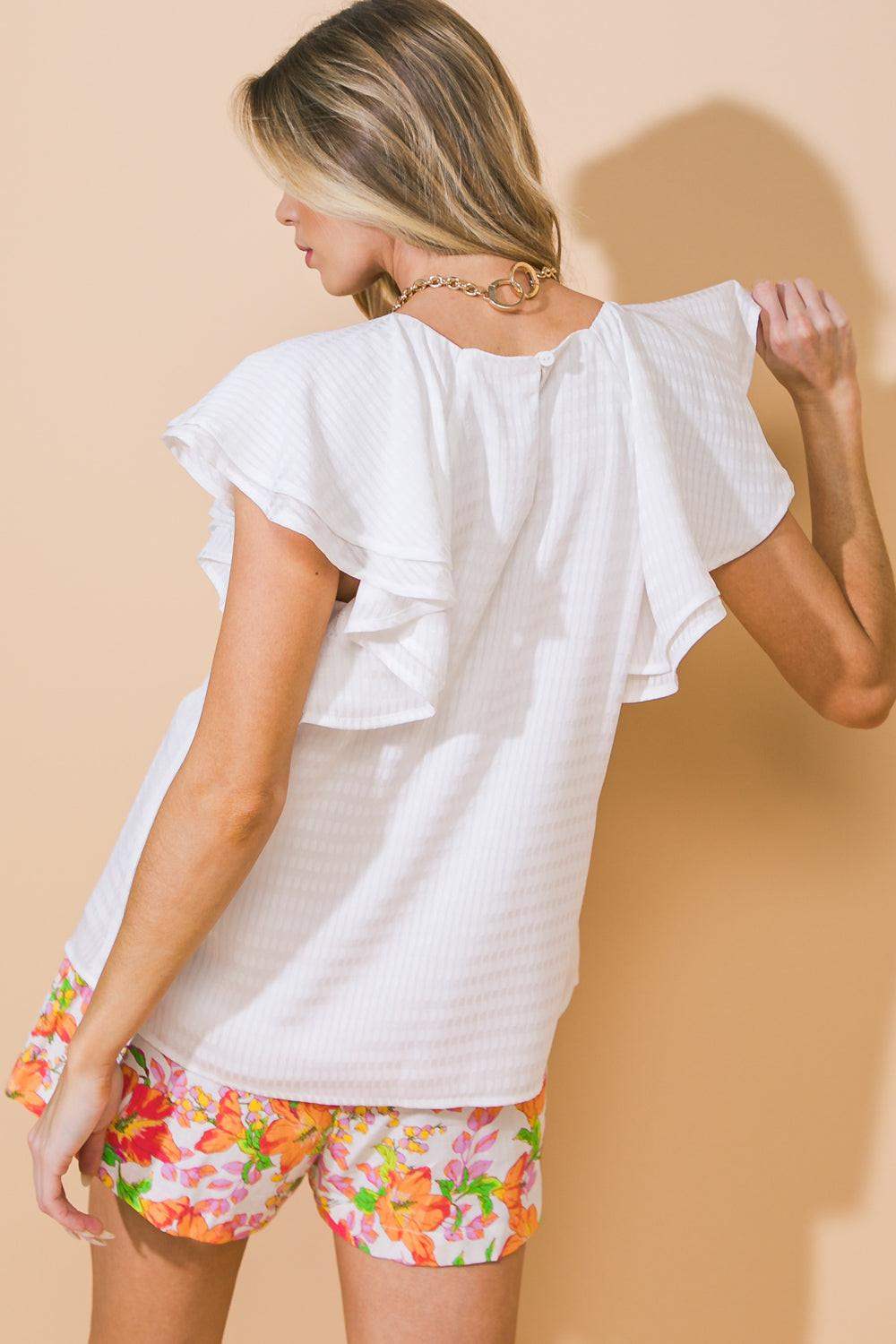 WAVE WHISPERS WOVEN TOP - Flying Tomato - Flyclothing LLC