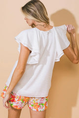 WAVE WHISPERS WOVEN TOP - Flying Tomato - Flyclothing LLC