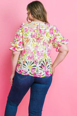 BLISS ME FLORAL WOVEN LACE TOP - Flying Tomato - Flyclothing LLC