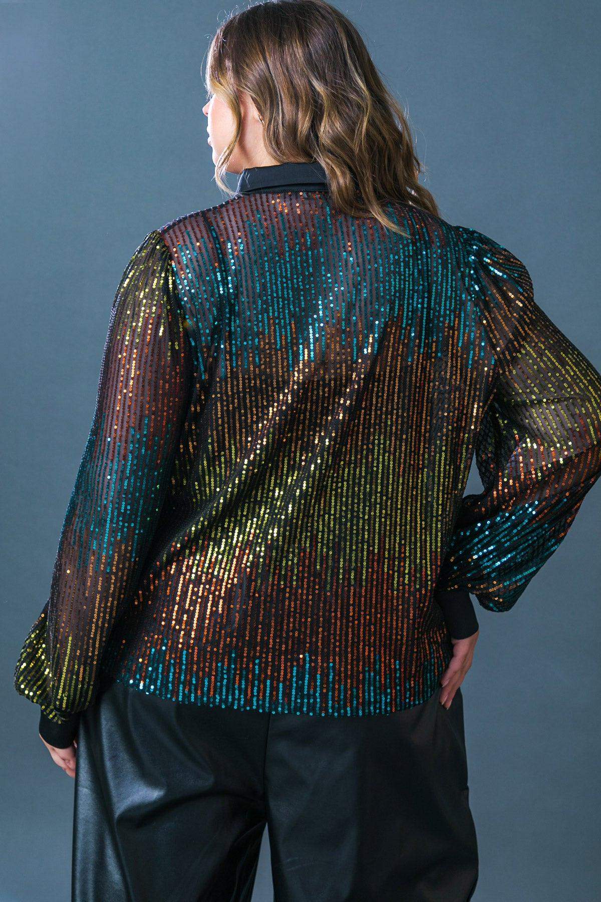 CAUSE A COMMOTION SEQUIN BLOUSE - Flying Tomato - Flyclothing LLC