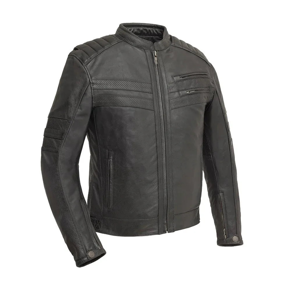 BiTurbo - Men's Leather Motorcycle Jacket - First Manufacturing Company - Flyclothing LLC