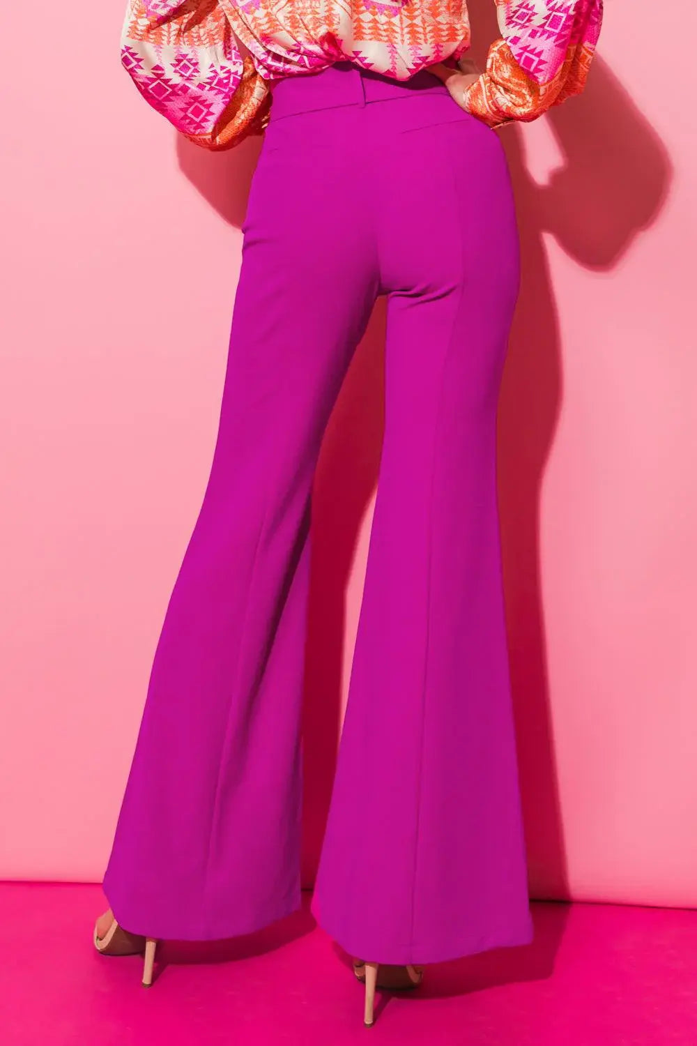 COUNTDOWN THE HOURS WOVEN FLARED PANTS - Flying Tomato - Flyclothing LLC