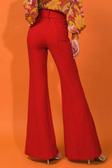 COUNTDOWN THE HOURS WOVEN FLARED PANTS - Flying Tomato - Flyclothing LLC