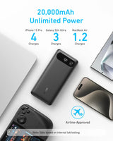 Anker Power Bank (20K, 87W, Built-In USB-C Cable) - Anker - Flyclothing LLC