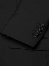 Poly Rayon Black 2 Button Notch Lapel Pick Stitching 3 Pc Slim Fit Suit - Ferrecci USA - Flyclothing LLC