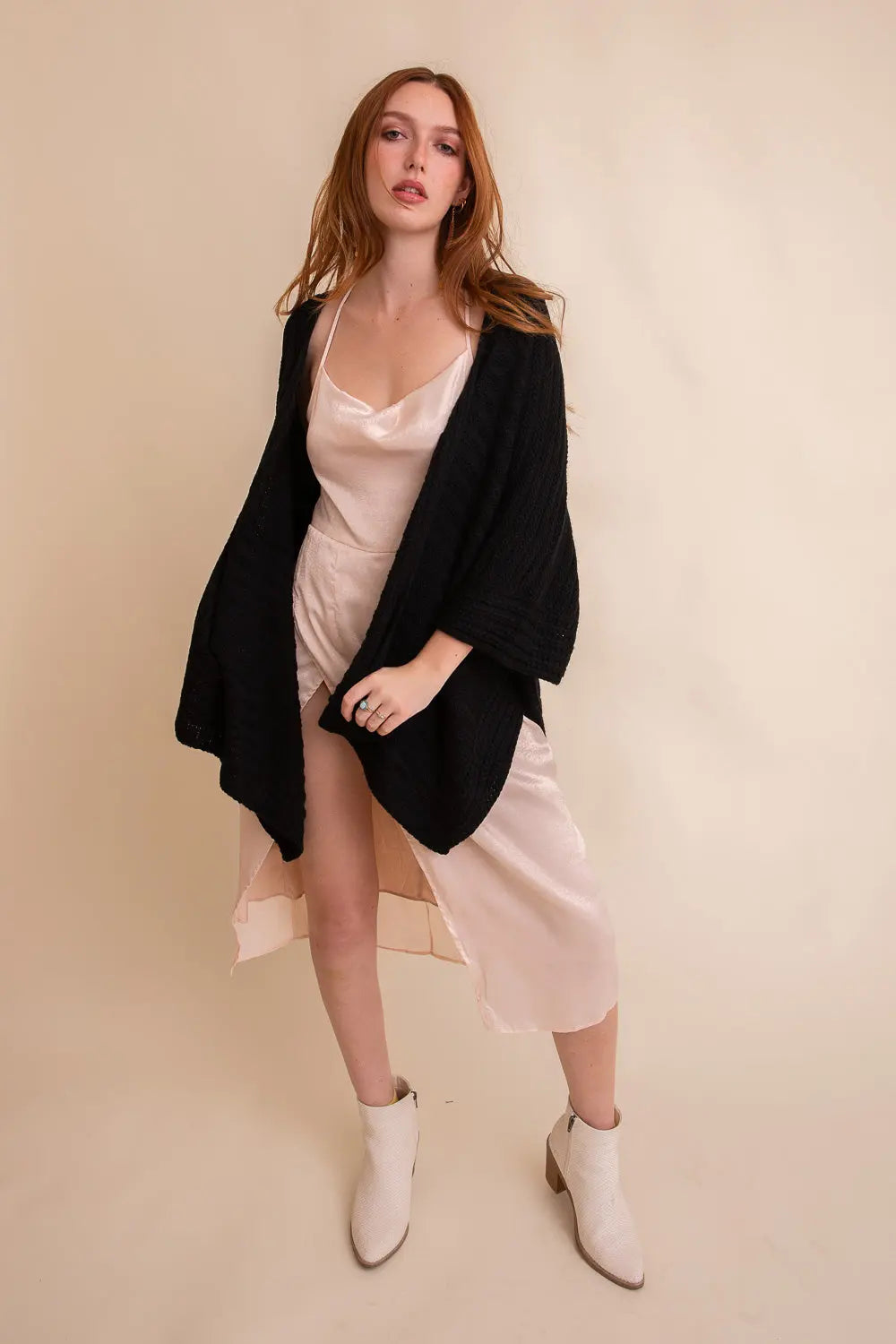 Ridged Rib Knit Ruana – Stylish Layering Wrap - Boho Clothing and Accessories - Flyclothing LLC