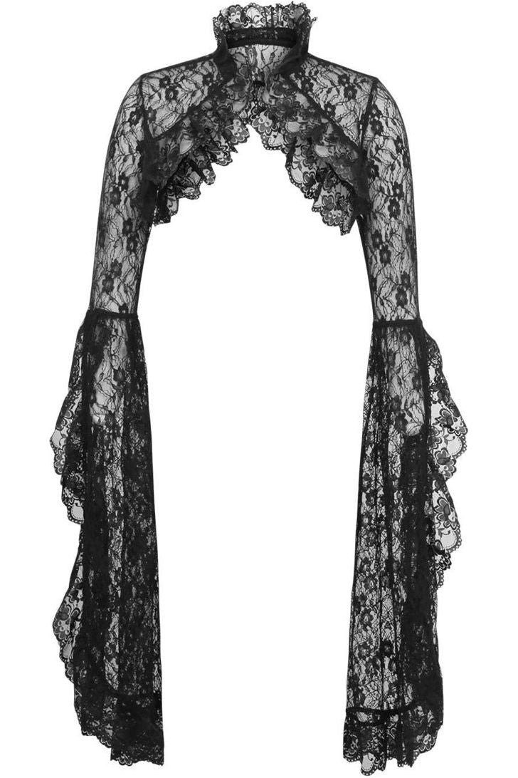 Daisy Corsets Black Lace Shrug Bolero Jacket - Daisy Corsets - Flyclothing LLC