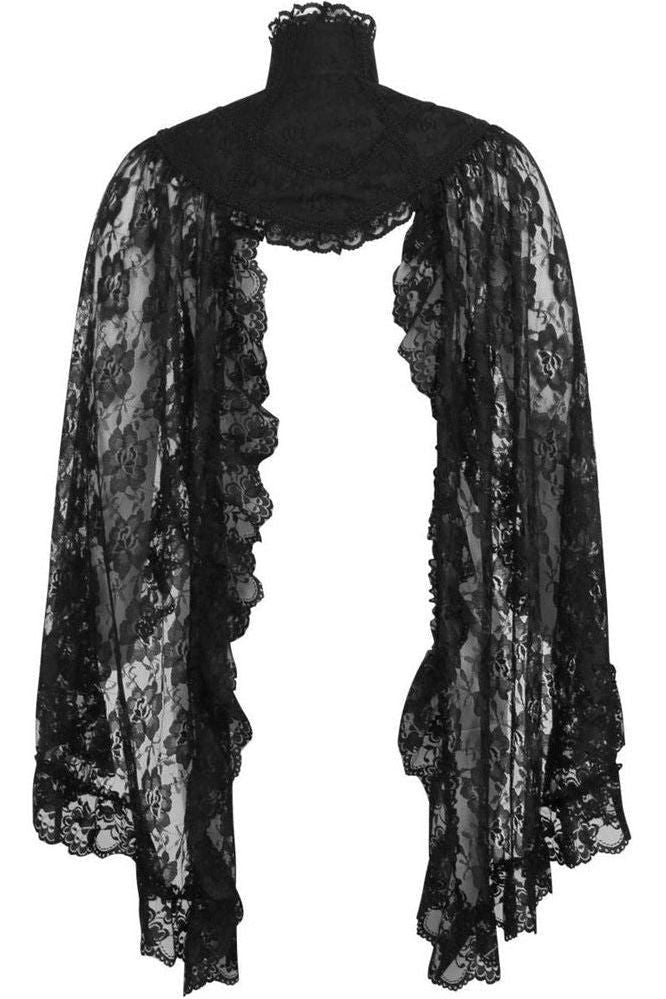 Daisy Corsets Black Lace Sleeved Bolero Jacket